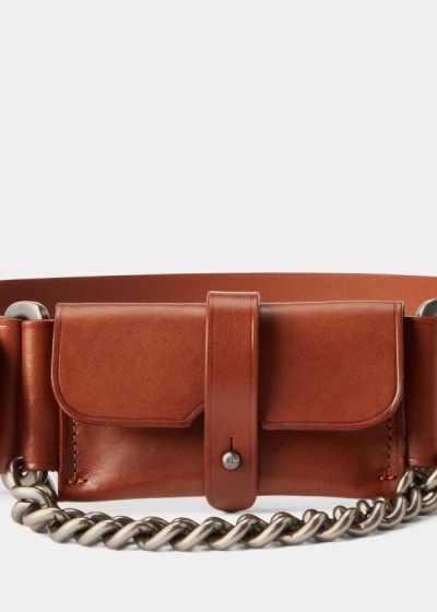 Ralph Lauren Pouch-Chain Læder Bælte Dame Danmark (RMFID4563)